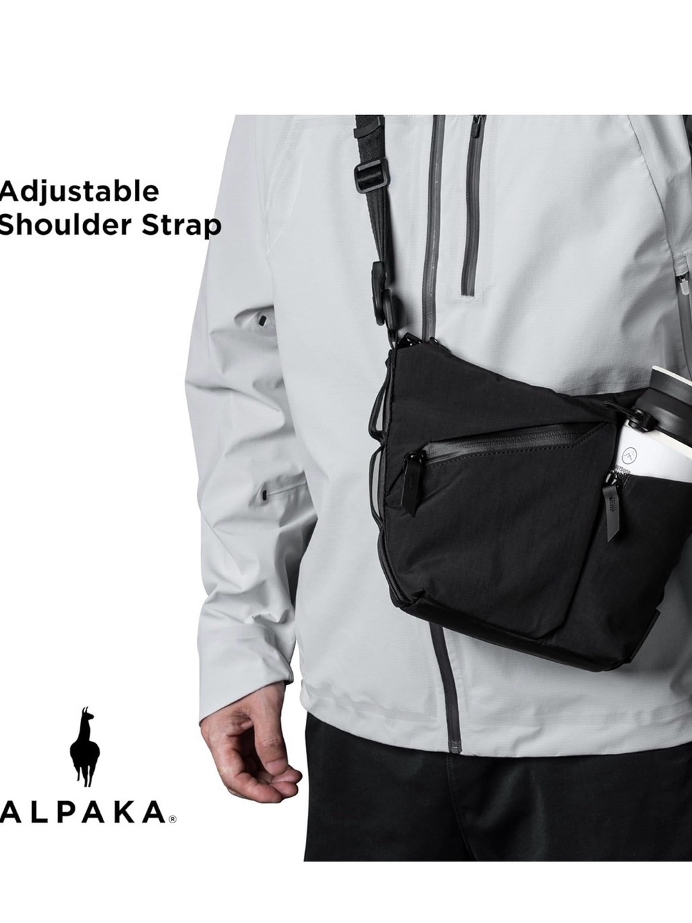 NWT ALPAKA Flow satchel Black Belt Bag Strap with Quick-Release Buckles 2L